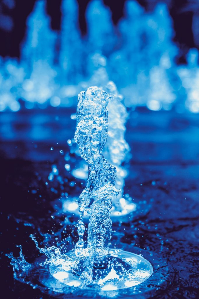 Closeup of Fountain in Motion